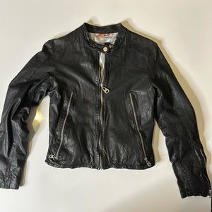 DOMA Leather Biker Jacket Womens Size M Made In Argentina